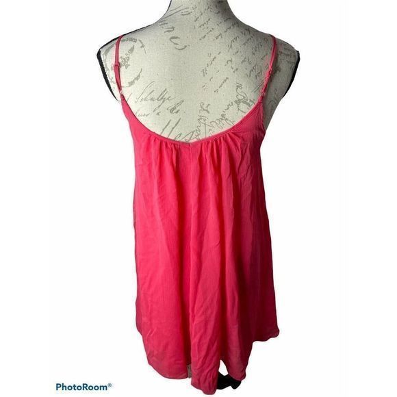 EXPRESS Pink Chiffon Mini Dress Trapeze Swing Bead Embellishment Size XSMALL - Picture 4 of 6